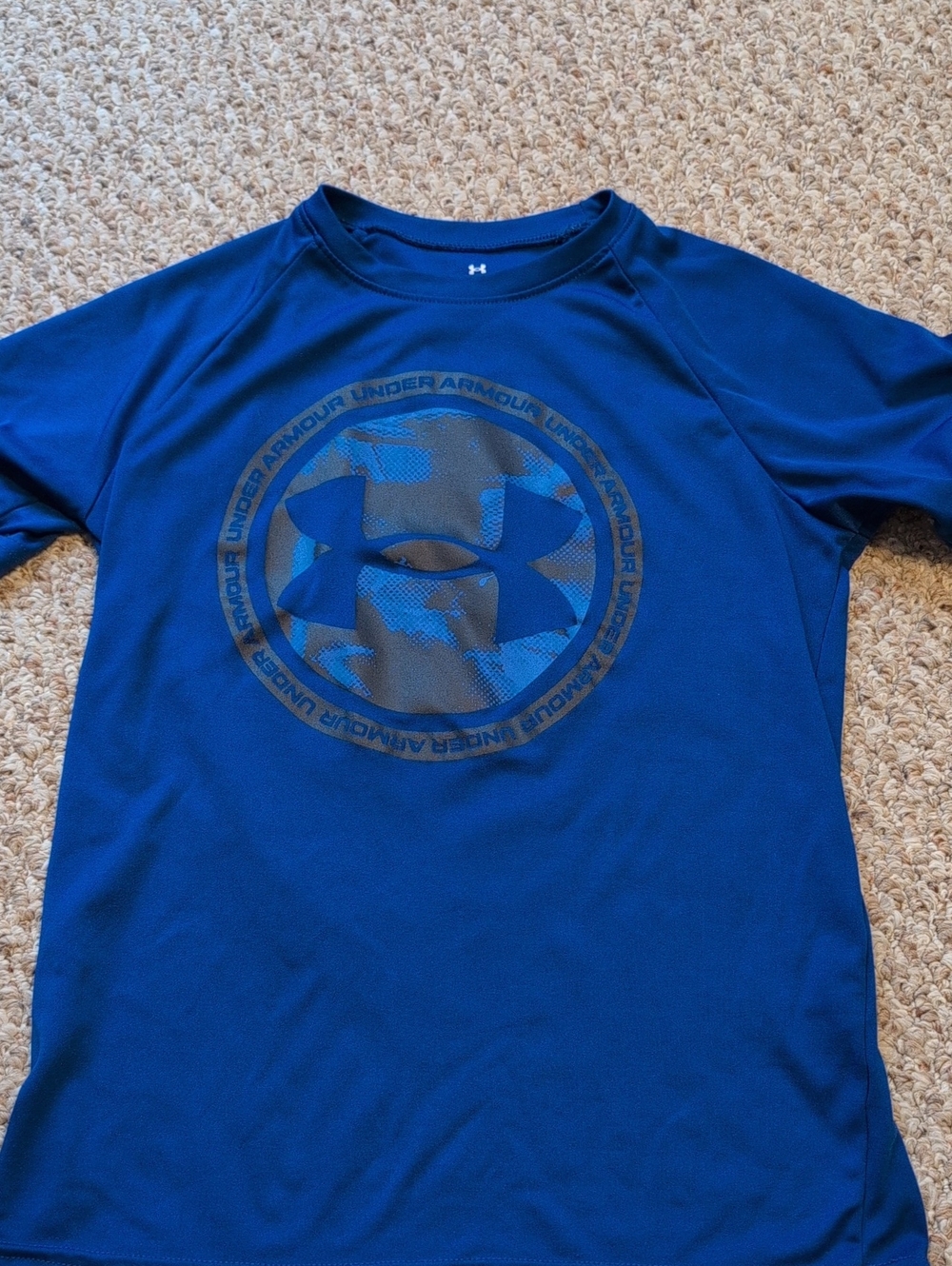 Under Armour Boys Royal Blue Logo Graphic Short Sleeve Tee